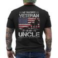 My Favorite Veteran Is My Uncle Flag Father Veterans Day Men's T-shirt Back Print