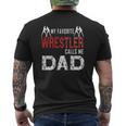 My Favorite Wrestler Calls Me Dad Mens Back Print T-shirt