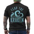 Fear The Kraken Vintage Kraken Tentacles Octopus Kraken Men's T-shirt Back Print