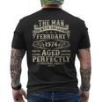 February 1974 Man Myth 50Th Birthday Vintage For Men Men's T-shirt Back Print