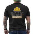 Feel Safe At Night Sleep With An Ironworker Men's T-shirt Back Print