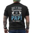 Fête Des Grands-Pères Meilleur Papi Super Papy T-shirt imprimé au dos