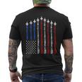 Fighter Jet Airplane Usa Flag 4Th Of July Patriotic Men's T-shirt Back Print