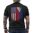 Filipino Roots American Grown Philippines Usa Flag America Mens Back Print T-shirt