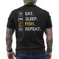 Fisher Eat Sleep Fish Repeat Fishing Fisherman Fish Men's T-shirt Back Print