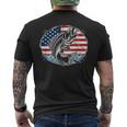 Fishing Lovers American Flag Men's T-shirt Back Print