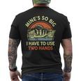 Fishing- Mine's So Big I Have To Use Two Hands Bass Dad Men's T-shirt Back Print