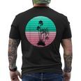 Flamingo Pink And Teal Palm Tree Sunset Men's T-shirt Back Print