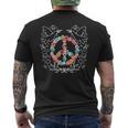 Floral Peace Sign Love 60S 70S Tie Die Hippie Costume Men's T-shirt Back Print