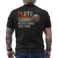 Never Forget Pluto Estilo Retro Divertido Espacio Divertido Ciencia Divertida Camiseta Hombre Estampado Espalda