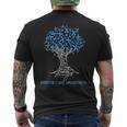 Foster Care Awareness Tree Ribbon Blue Men's T-shirt Back Print