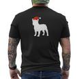 French Bulldog Santa Hat Christmas Dog Mens Back Print T-shirt
