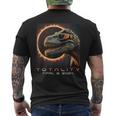Fun Dinosaur T-Rex Totality April 8 2024 Total Solar Eclipse Men's T-shirt Back Print