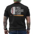 Baseball Fan Humor I Yell Because I Care Baseball Dads Men's T-shirt Back Print