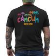 Cancun Mexico Palm Tree Colorful Typography Vacation Men's T-shirt Back Print