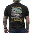 Cat Driving Get In Loser We're Going Meowt Fur Tacos Men's T-shirt Back Print