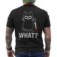 What Cat With Knife Graphic Men's T-shirt Back Print