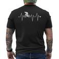 Cycling Cyclist Biker Heartbeat Heart Pulse Rate Ekg Men's T-shirt Back Print