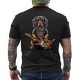 Dachshund Cute Rock And Roll Rocker Punk T-Shirt mit Rückendruck