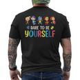 Dare To Be Yourself Autism Awareness Superheroes Month Men's T-shirt Back Print
