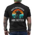 Father's Day Joke Dads With Beards Are Better Sunset Men's T-shirt Back Print