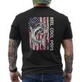 Fishing Grandpa Vintage American Flag Reel Cool Pops Mens Back Print T-shirt