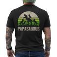 Grandpa Papasaurus Dinosaur 4 Kids Fathers Day Mens Back Print T-shirt