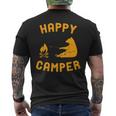 Happy Camper With Bear And Bonfire Men's T-shirt Back Print