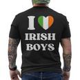 I Love Irish Boys I Red Heart British Boys Ireland Men's T-shirt Back Print
