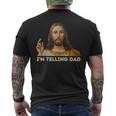 Meme Jesus I'm Telling Dad Kid Women Men's T-shirt Back Print