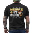 Meow's It Going Cat Pun Grinning Kitten LoverMen's T-shirt Back Print