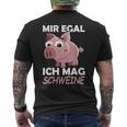 Mir Egal Ich Mag Schweine Pig Animals Pig T-Shirt mit Rückendruck