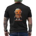 Orange Robot Boy Costume Men's T-shirt Back Print