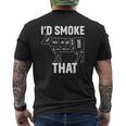 Retro Bbq Party Smoker Chef Dad I'd Smoke That Mens Back Print T-shirt