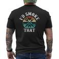 Retro Grilling Bbq Smoker Chef Dad -I'd Smoke That Mens Back Print T-shirt