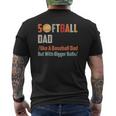 Softball Baseball Dad Mens Back Print T-shirt