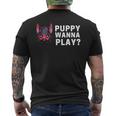 Gay Leather Daddy Puppy Pup Play Wanna Play Men's T-shirt Back Print