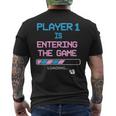 Gender Reveal New Dad Baby Announcement Father's Day Gamer Men's T-shirt Back Print