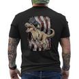 George Washington Riding T-Rex Dinosaur Men's T-shirt Back Print