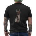 German Shorthaired Pointer Reindeer Christmas Dog Mens Back Print T-shirt