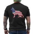 German Shepherd American Flag 4Th Of July Dog Men's T-shirt Back Print