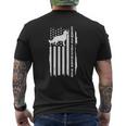 German Shepherd Dad Vintage American Flag Patriotic Dog Mens Back Print T-shirt
