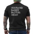 For Pastor Husband Dad Hero Religious Mens Back Print T-shirt
