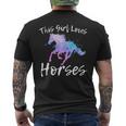This Girl Loves Horses Equestrian Ridingn Girl Kid Women Men's T-shirt Back Print