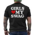 Girls Heart My Swag Girls Love My Swag Valentine's Day Hear Men's T-shirt Back Print