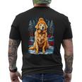 Golden Retriever In Winter Hat Happy Golden Retriever T-Shirt mit Rückendruck