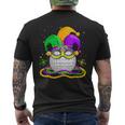 Golf Wearing Jester Hat Masked Beads Mardi Gras Player Men's T-shirt Back Print