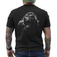 Gorilla Face Angry Growling Scary Silverback Gorilla Men's T-shirt Back Print