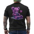 Goth Pastel Cute Creepy Kawaii Gamer Teddy Bear Gaming Men's T-shirt Back Print