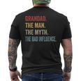 Grandad The Man Myth Bad Influence Father's Day Men's T-shirt Back Print